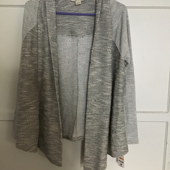 Womens Draped Open Front Marled Cardigan - Picture 2 of 4